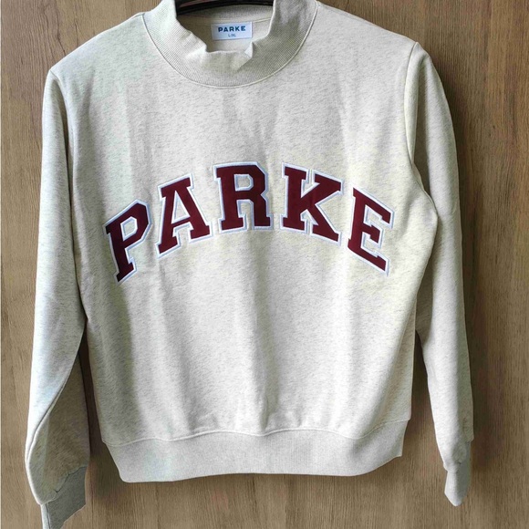 PARKE Heather Gray Sweatshirt Burgundy Logo NWT Size L/XL